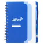 5'' x 7'' Recycled Dual Pocket Spiral Notebook w Pen - SM-5291BKFront 5'' x 7'' Recycled Dual Pocket Spiral Notebook w Pen - SM-5291BKFront