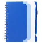 5'' x 7'' Recycled Dual Pocket Spiral Notebook w Pen - SM-5291BLFront 5'' x 7'' Recycled Dual Pocket Spiral Notebook w Pen - SM-5291BLFront