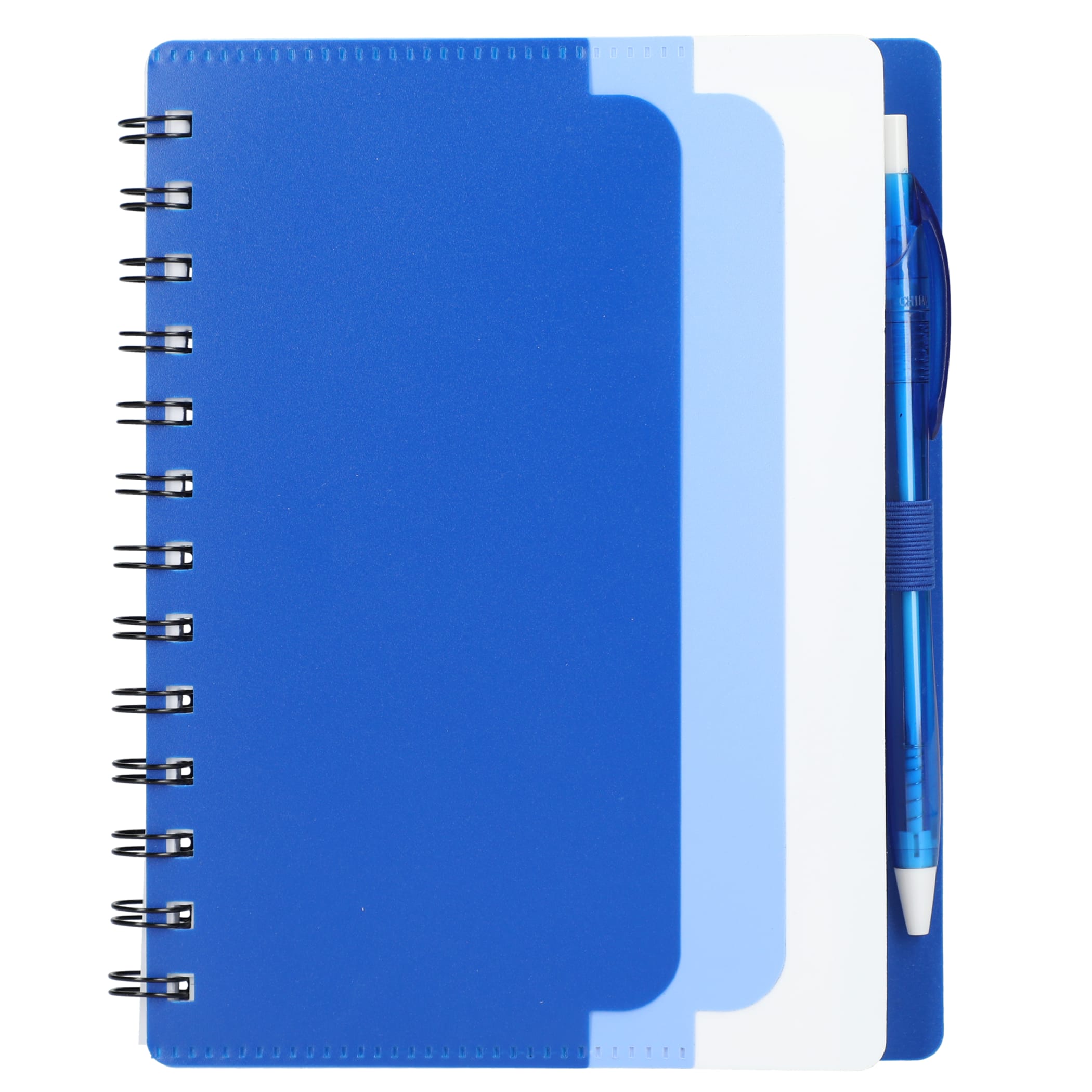 5'' x 7'' Recycled Dual Pocket Spiral Notebook w Pen 1