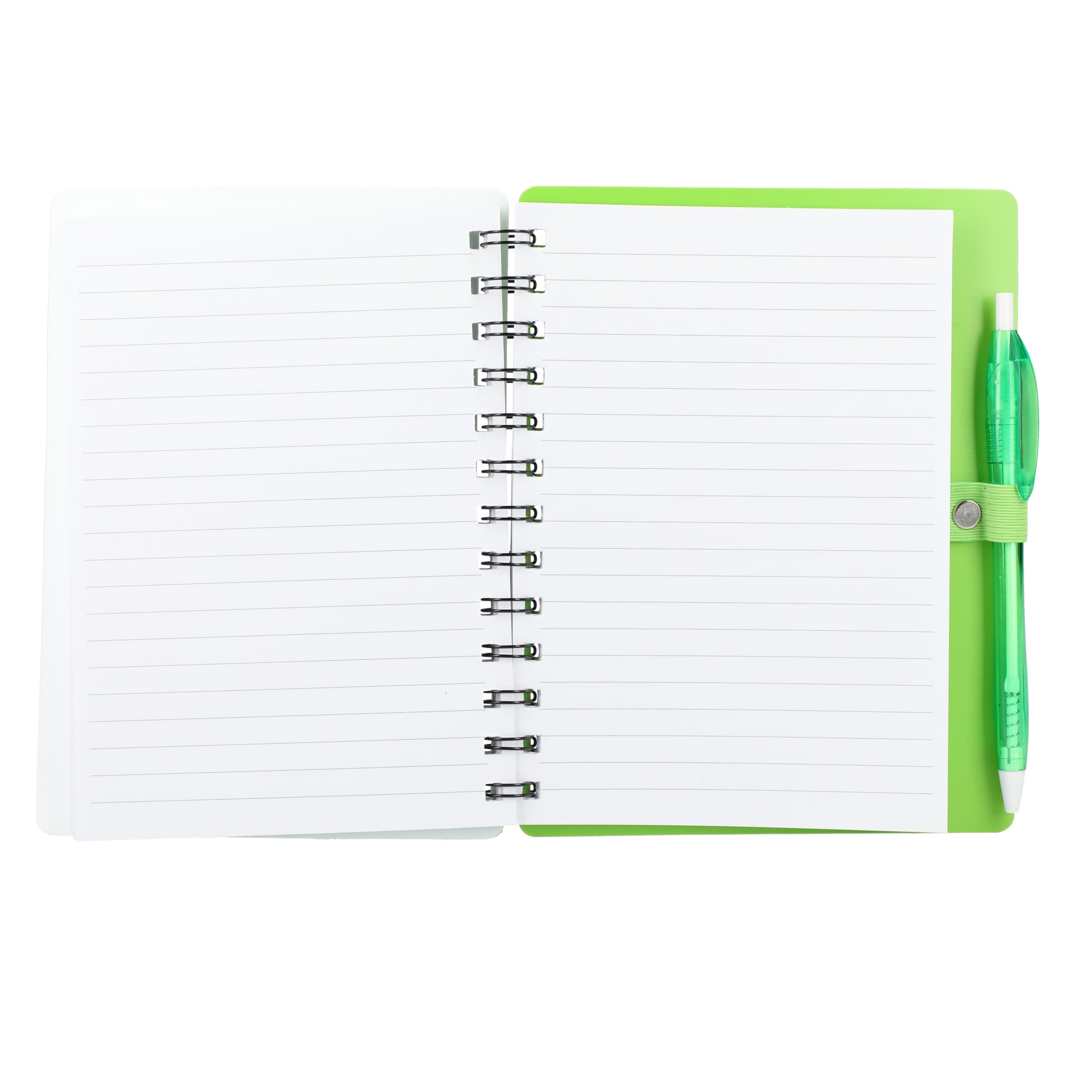 5'' x 7'' Recycled Dual Pocket Spiral Notebook w Pen 1