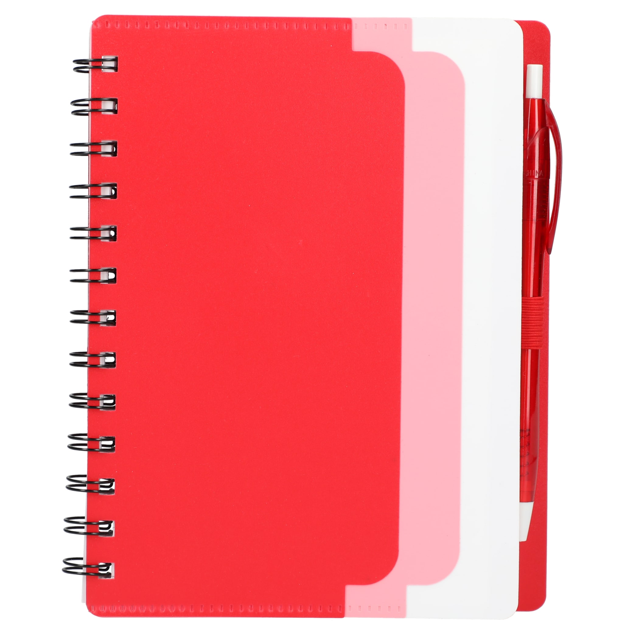 5'' x 7'' Recycled Dual Pocket Spiral Notebook w Pen 1