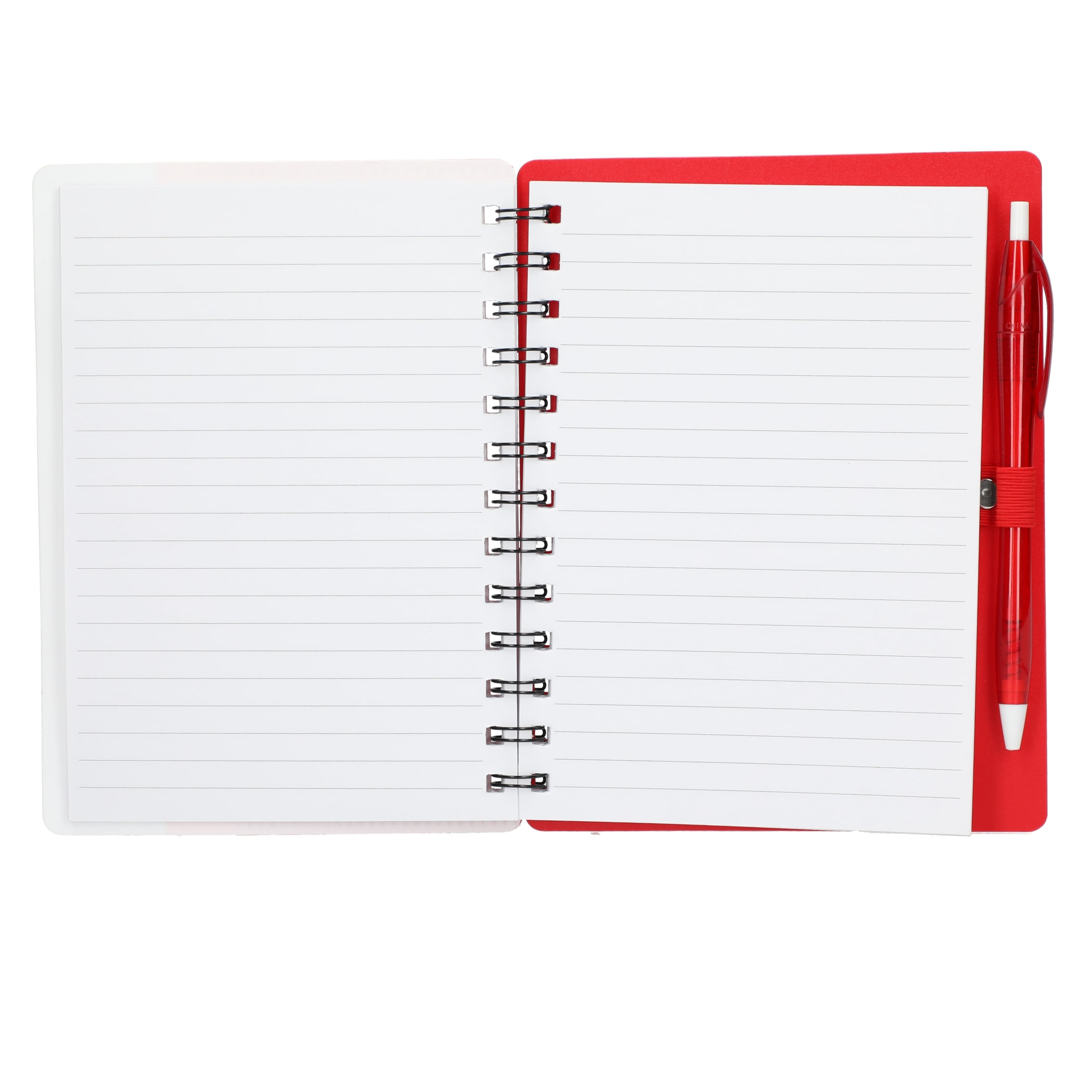 5'' x 7'' Recycled Dual Pocket Spiral Notebook w Pen 1
