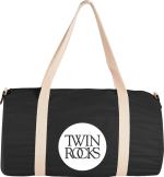 Barrel 18'' 5oz Cotton Canvas Duffle Bag - SM-7233BKFront Barrel 18'' 5oz Cotton Canvas Duffle Bag - SM-7233BKFront