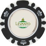Recycled Poker Chip w/ Metal Ballmarker 1 Recycled Poker Chip w/ Metal Ballmarker 1