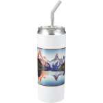 Marka Copper Vac Tumbler w/ SS straw 20oz - 1628-82WHBack Marka Copper Vac Tumbler w/ SS straw 20oz - 1628-82WHBack