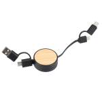 FSC® 100% Bamboo Retractable 5-in-1 Charging Cable - SM-2839BKBack FSC® 100% Bamboo Retractable 5-in-1 Charging Cable - SM-2839BKBack