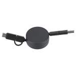 FSC® 100% Bamboo Retractable 5-in-1 Charging Cable - SM-2839BKAngle-Left FSC® 100% Bamboo Retractable 5-in-1 Charging Cable - SM-2839BKAngle-Left