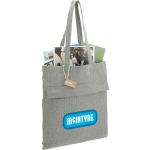 Recycled Cotton Herringbone Tote w/Zip Pocket 7oz - 7901-10DGYAngle-Right Recycled Cotton Herringbone Tote w/Zip Pocket 7oz - 7901-10DGYAngle-Right