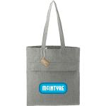 Recycled Cotton Herringbone Tote w/Zip Pocket 7oz - 7901-10DGYFront Recycled Cotton Herringbone Tote w/Zip Pocket 7oz - 7901-10DGYFront