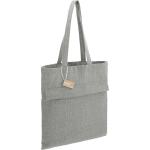 Recycled Cotton Herringbone Tote w/Zip Pocket 7oz - 7901-10DGYAngle-Right Recycled Cotton Herringbone Tote w/Zip Pocket 7oz - 7901-10DGYAngle-Right