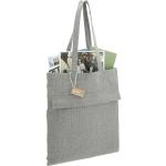 Recycled Cotton Herringbone Tote w/Zip Pocket 7oz - 7901-10DGYAngle-Right Recycled Cotton Herringbone Tote w/Zip Pocket 7oz - 7901-10DGYAngle-Right