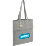 Recycled Cotton Herringbone Tote w/Zip Pocket 7oz - 7901-10DGYAngle-Right Recycled Cotton Herringbone Tote w/Zip Pocket 7oz - 7901-10DGYAngle-Right