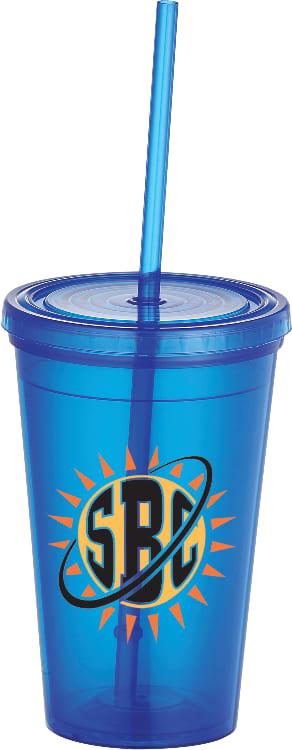 Iceberg 16oz Double-Wall Tumbler w/Straw 1 Iceberg 16oz Double-Wall Tumbler w/Straw 1
