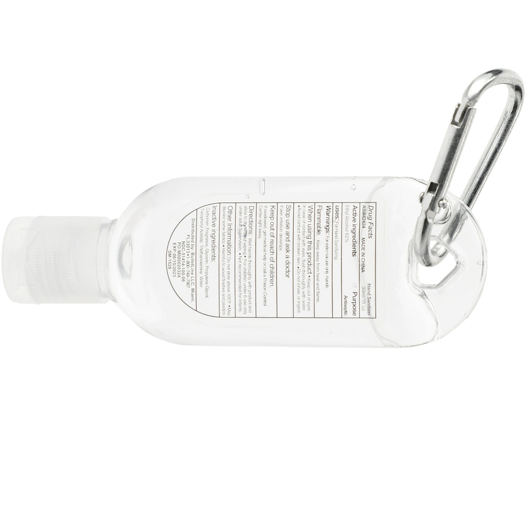 Clip-N-Go 1oz Hand Sanitizer with Mini Carabiner 1