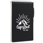 5'' x 7'' Mineral Stone Field Reporter Notebook with Pen - SM-5266BKAngle-Left 5'' x 7'' Mineral Stone Field Reporter Notebook with Pen - SM-5266BKAngle-Left