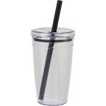 Anna Recycled Acrylic Tumbler w/ Straw 15oz - SM-6560BKBack Anna Recycled Acrylic Tumbler w/ Straw 15oz - SM-6560BKBack