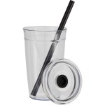 Anna Recycled Acrylic Tumbler w/ Straw 15oz - SM-6560BKFront Anna Recycled Acrylic Tumbler w/ Straw 15oz - SM-6560BKFront