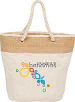 Jute Accent 12oz Cotton Canvas Rope Tote - 7900-22NTFront Jute Accent 12oz Cotton Canvas Rope Tote - 7900-22NTFront
