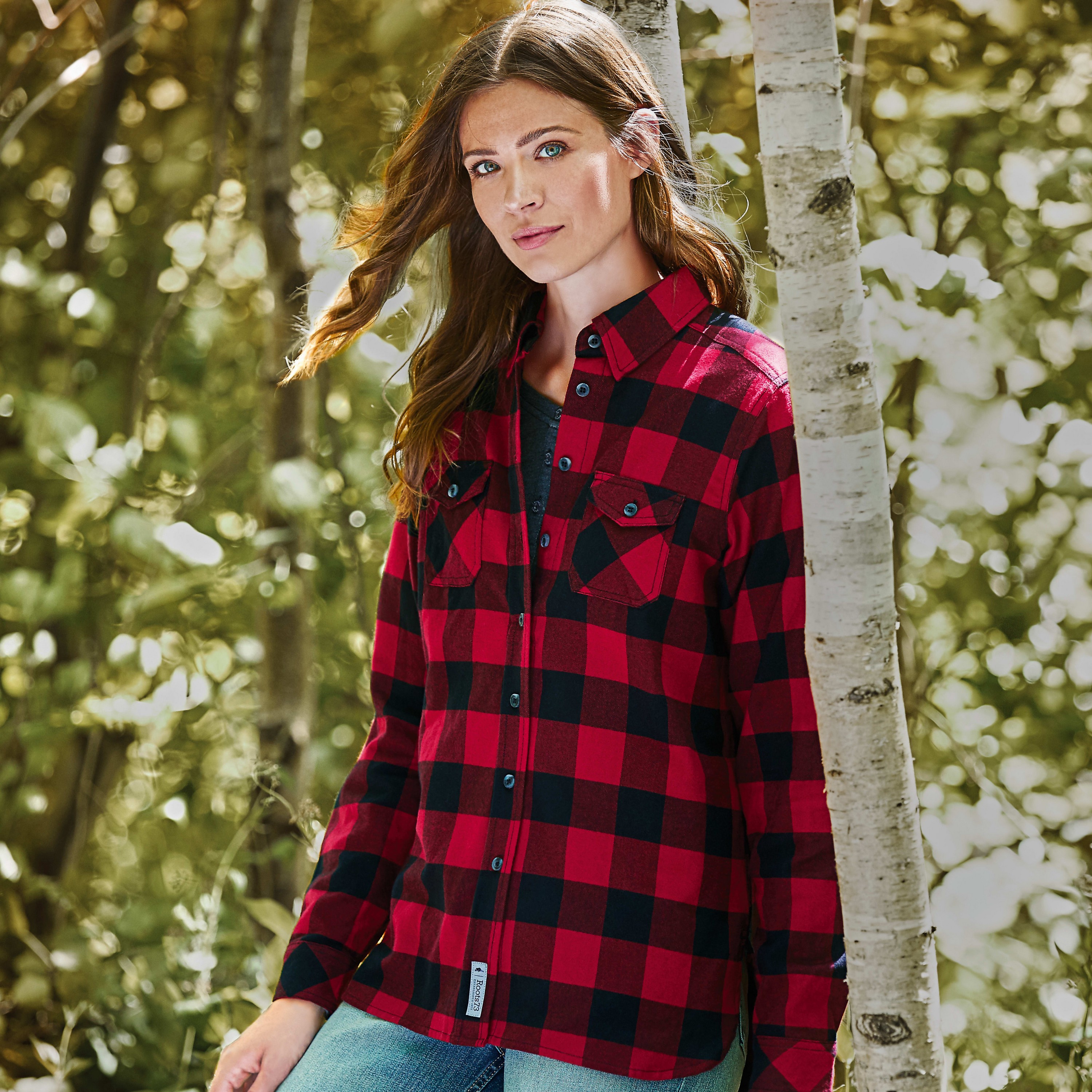 Women's SPRUCELAKE Roots73 Long Sleeve Button Up Flannel Shirt 2