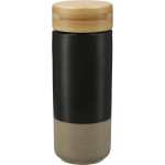 Arlo Ceramic Tumbler with Bamboo lid 11oz - 1628-91BKFront Arlo Ceramic Tumbler with Bamboo lid 11oz - 1628-91BKFront