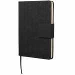 5.5'' x 8.5'' FSC® Recycled Canvas Bound Notebook - SM-5315BKAngle-Left 5.5'' x 8.5'' FSC® Recycled Canvas Bound Notebook - SM-5315BKAngle-Left