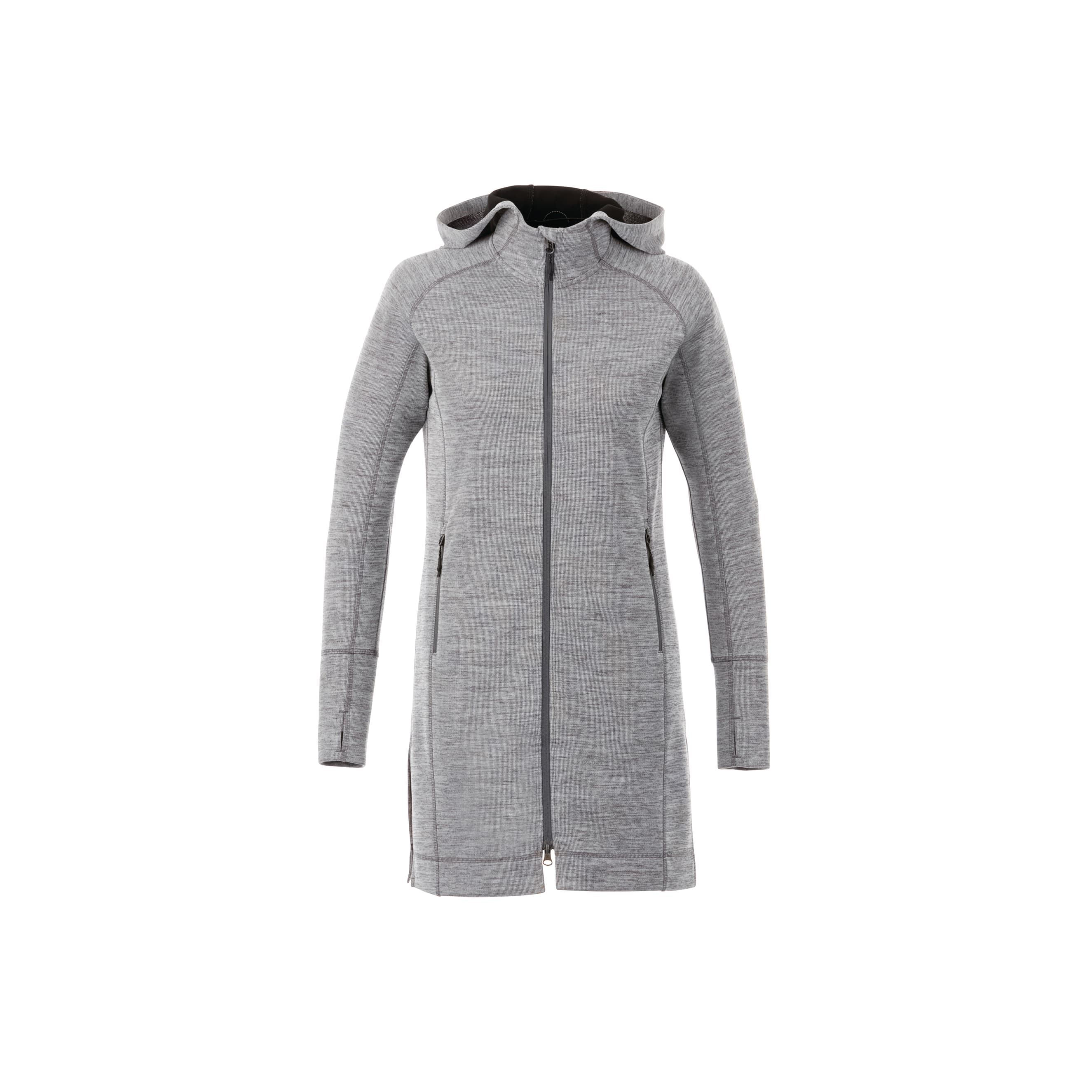 Women's ODELL Performance Knit Tunic Length Full Zip Hoodie with Thumb Holes 1