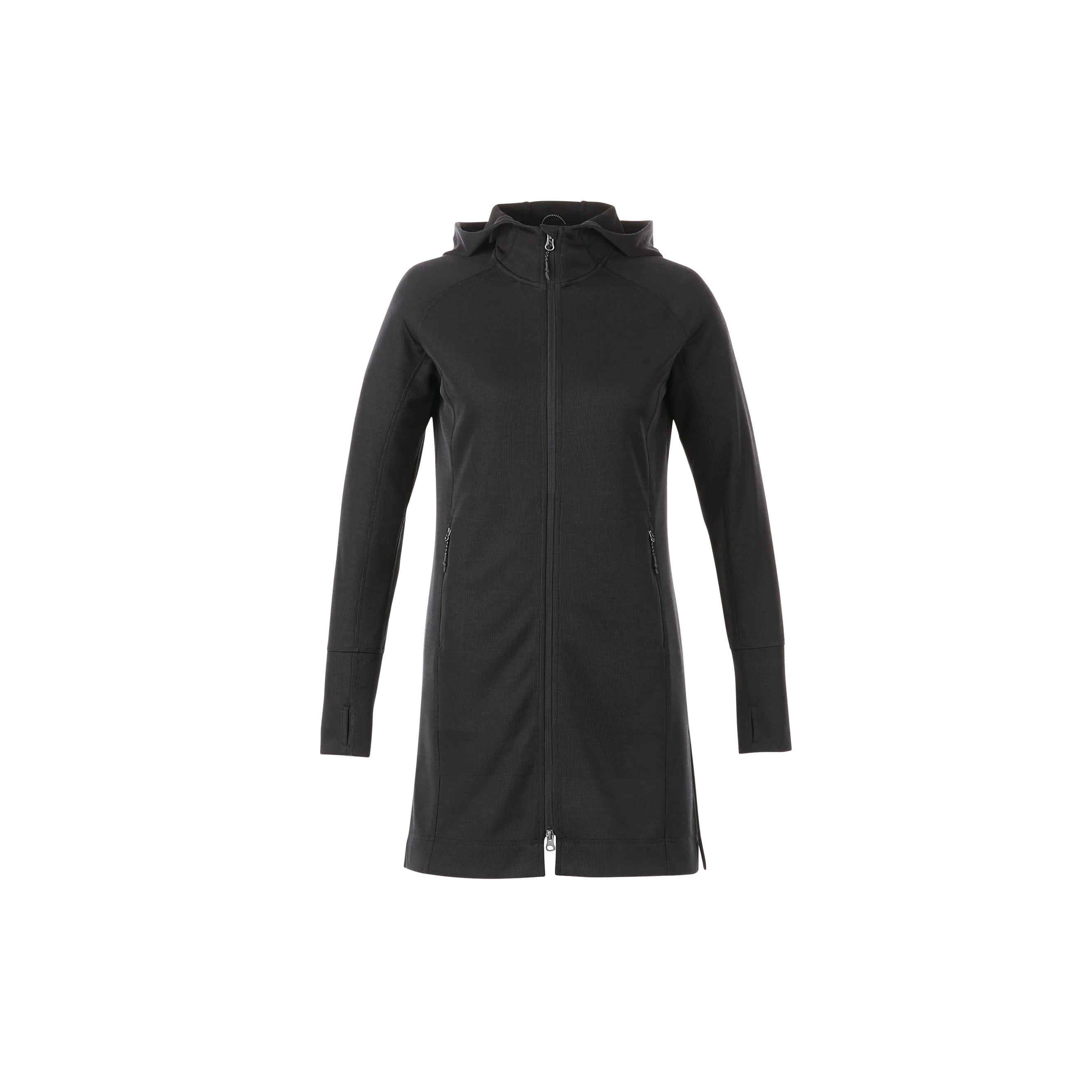 Women's ODELL Performance Knit Tunic Length Full Zip Hoodie with Thumb Holes 1