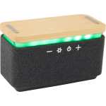 Boost Fabric and Bamboo Wireless Charging Speaker - 7195-75NTGYAngle-Right Boost Fabric and Bamboo Wireless Charging Speaker - 7195-75NTGYAngle-Right
