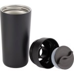 Maddie Recycled Vacuum Tumbler w/ 360 Lid 16oz - SM-6564BKFront Maddie Recycled Vacuum Tumbler w/ 360 Lid 16oz - SM-6564BKFront