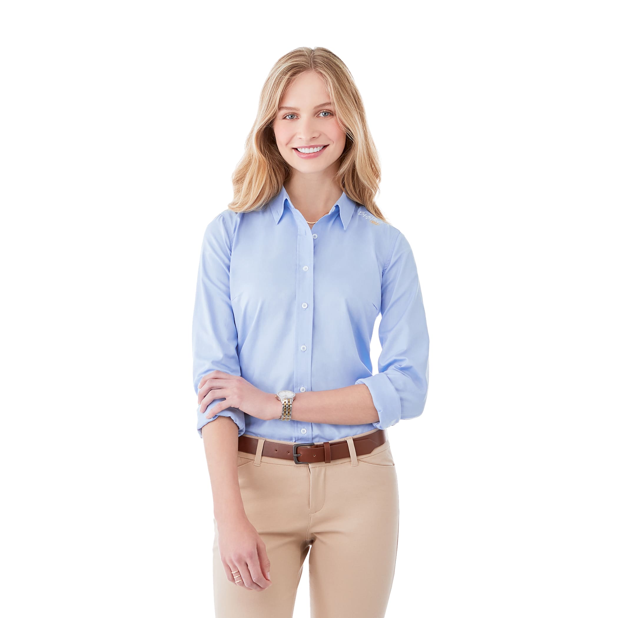 Women's IRVINE Oxford Long Sleeve Button Up Shirt 1