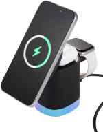 Glow 3-in-1 MagClick™ 15W Wireless Charging Stand - 7143-71BKAngle-Right Glow 3-in-1 MagClick™ 15W Wireless Charging Stand - 7143-71BKAngle-Right