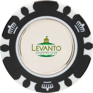 Recycled Poker Chip w/ Metal Ballmarker 1 Recycled Poker Chip w/ Metal Ballmarker 1
