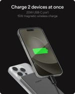 mophie Slim 5,000 mAh Qi 2 Wireless Power Bank - 7124-33GYFront mophie Slim 5,000 mAh Qi 2 Wireless Power Bank - 7124-33GYFront