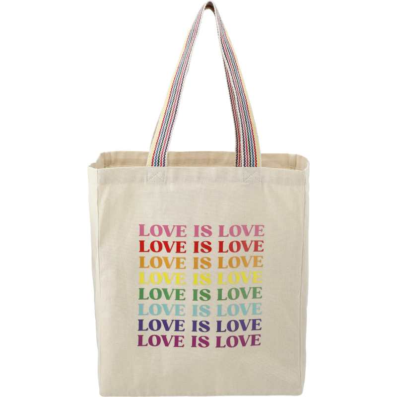Rainbow Recycled 6oz Cotton Grocery Tote 1 Rainbow Recycled 6oz Cotton Grocery Tote 1