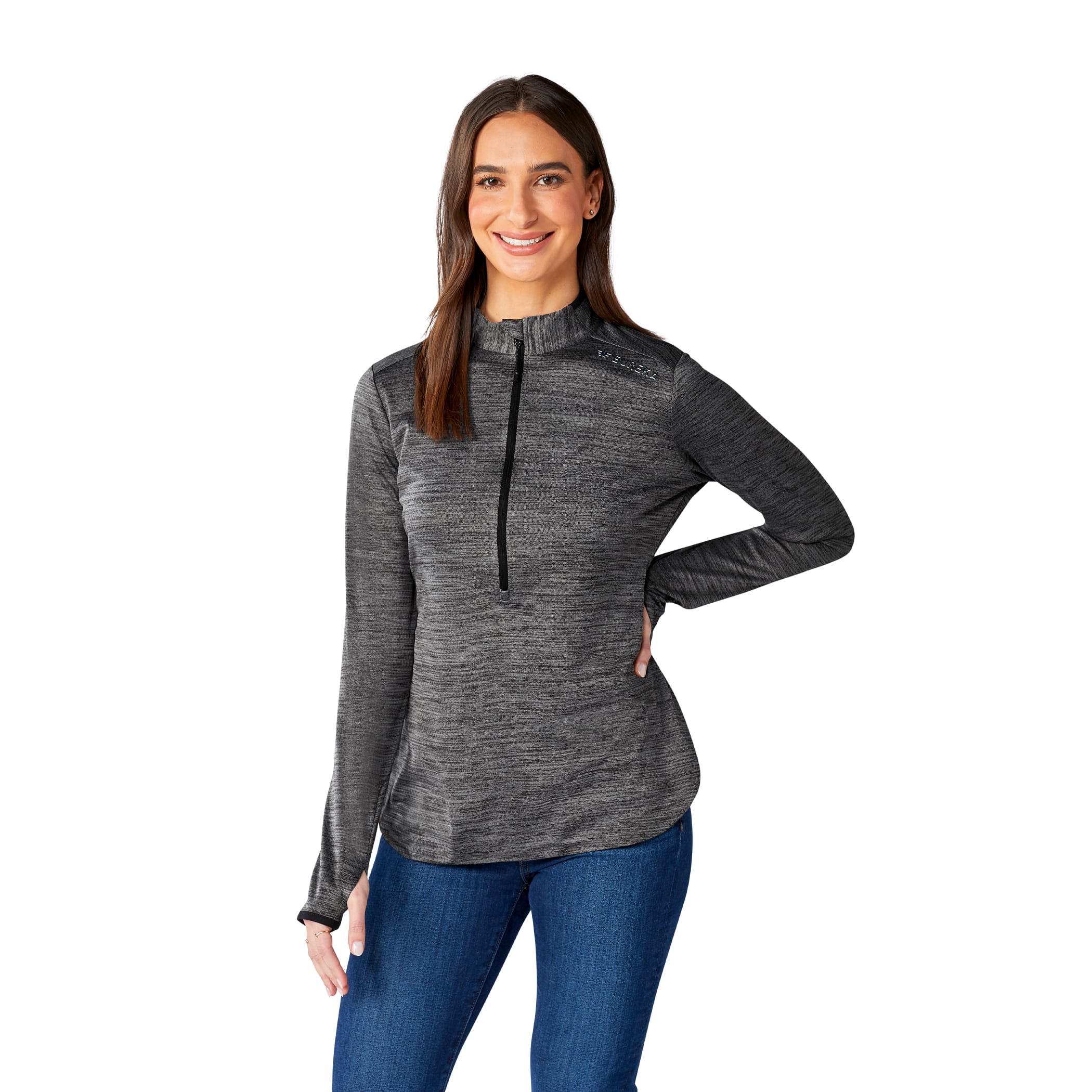 Women's MATHER Performance Knit Half Zip with Thumb Holes 1