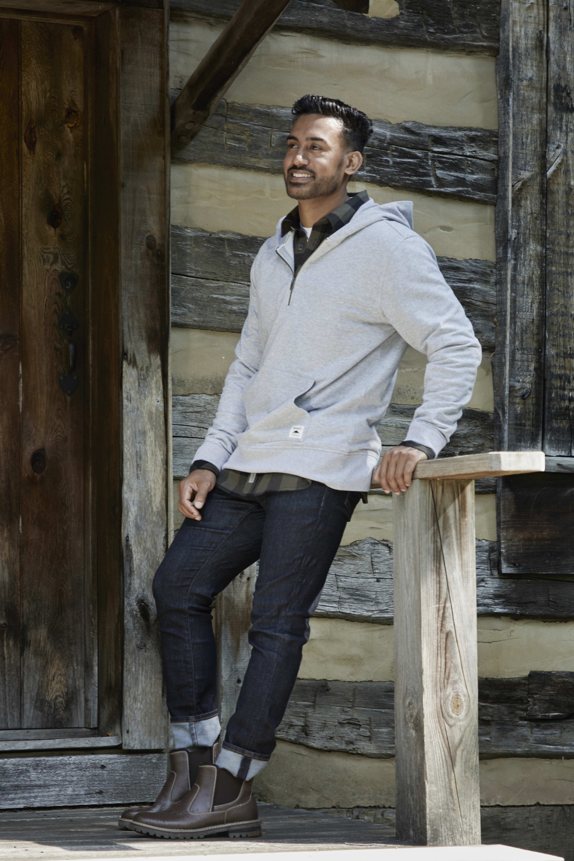 Unisex Roots73 CANMORE Eco French Terry Quarter Zip Hoodie 2
