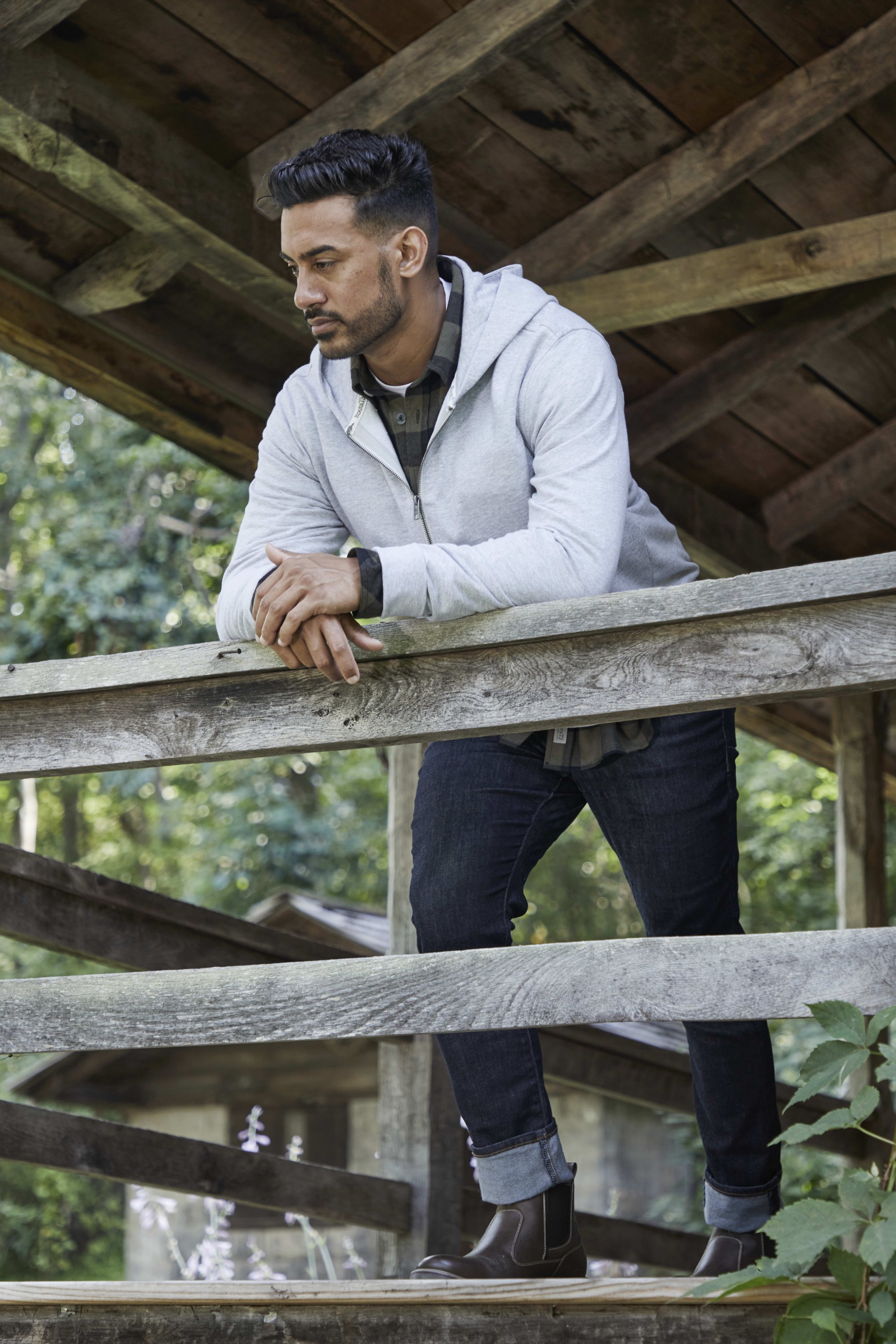 Unisex Roots73 CANMORE Eco French Terry Quarter Zip Hoodie 2