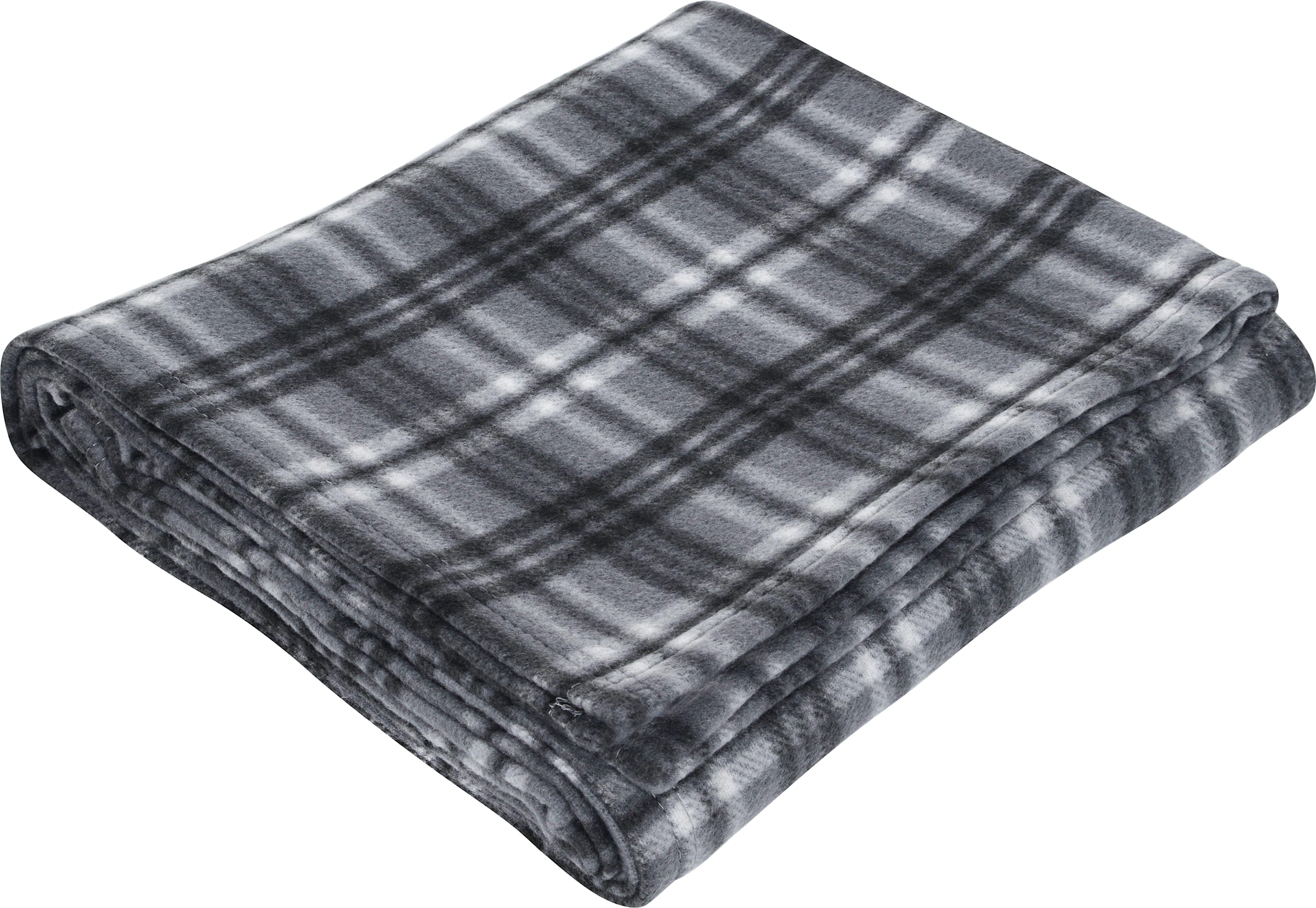 Rollable Plaid Fleece Throw Blanket 50'' x 60'' Unfolded 1