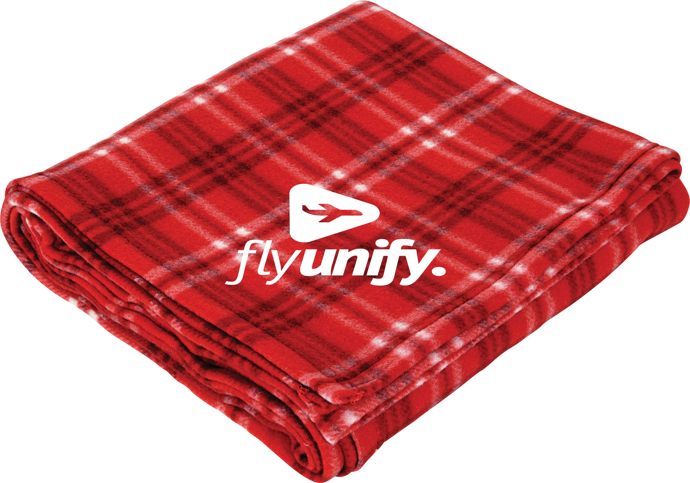Rollable Plaid Fleece Throw Blanket 50'' x 60'' Unfolded 1