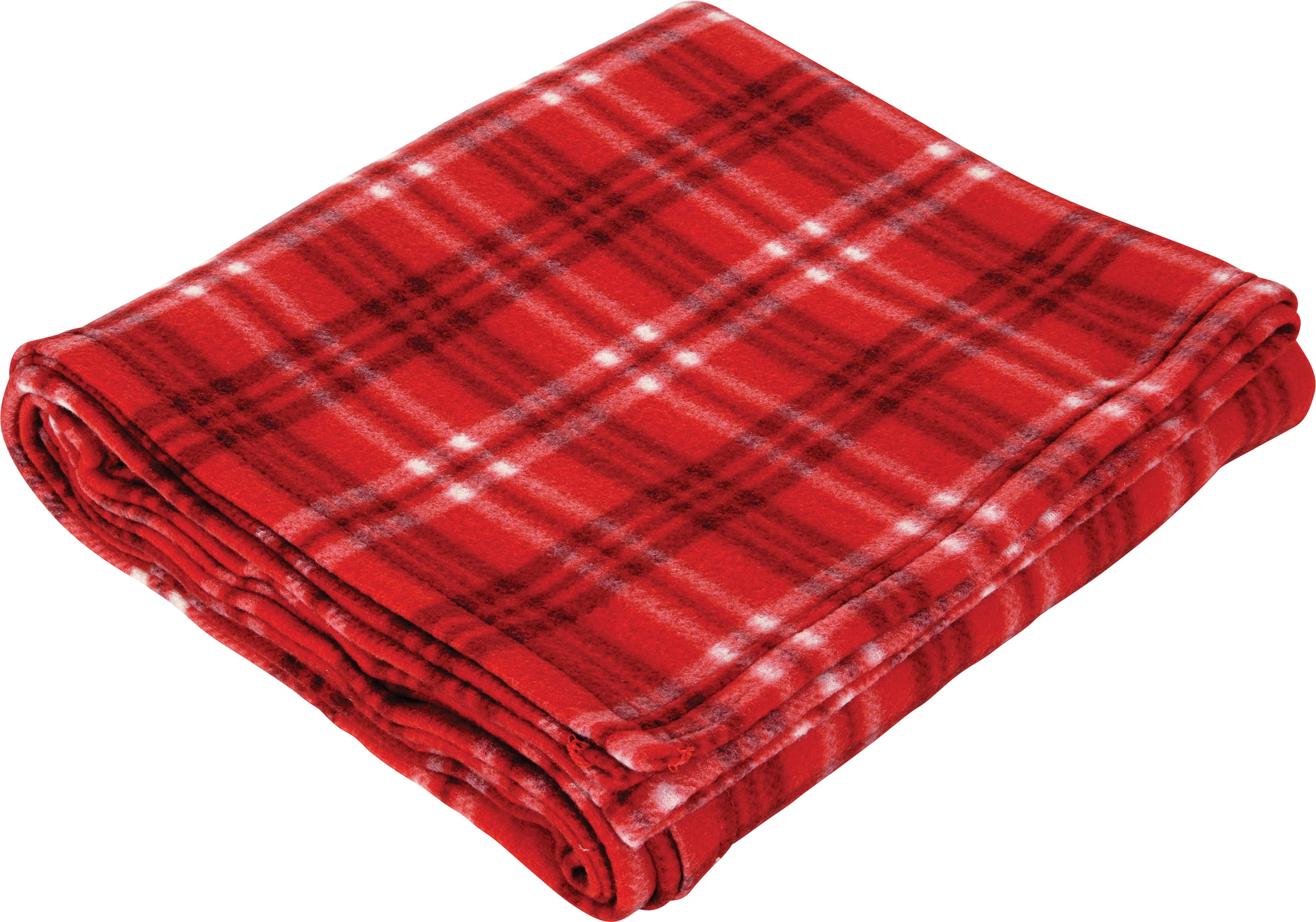 Rollable Plaid Fleece Throw Blanket 50'' x 60'' Unfolded 1