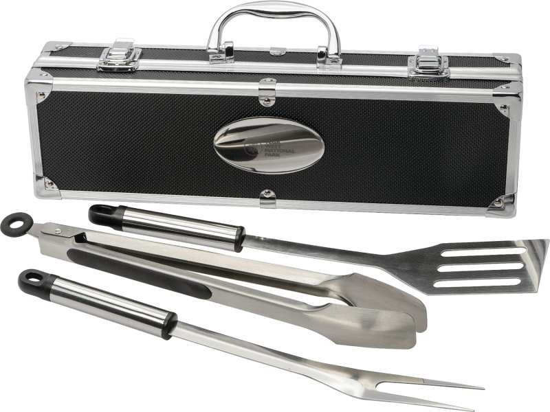 3 Piece BBQ set in Aluminum Case 1 3 Piece BBQ set in Aluminum Case 1
