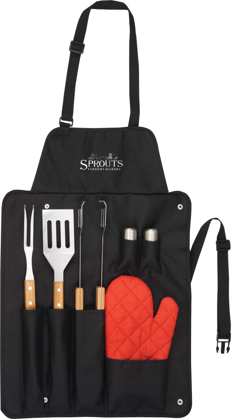 BBQ Now Apron and 7 piece BBQ Set 1 BBQ Now Apron and 7 piece BBQ Set 1