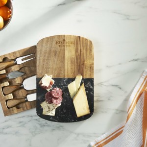 Black Marble Cheese Board Set with Knives 1 Black Marble Cheese Board Set with Knives 1