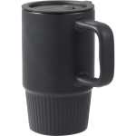 Camden 13oz Ceramic Mug w/ Lid - 1600-74BKAngle-Left Camden 13oz Ceramic Mug w/ Lid - 1600-74BKAngle-Left