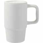 Camden 13oz Ceramic Mug w/ Lid - 1600-74WHFront Camden 13oz Ceramic Mug w/ Lid - 1600-74WHFront