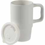 Camden 13oz Ceramic Mug w/ Lid - 1600-74WHFront Camden 13oz Ceramic Mug w/ Lid - 1600-74WHFront
