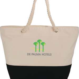 Zippered 12oz Cotton Canvas Rope Tote 1 Zippered 12oz Cotton Canvas Rope Tote 1