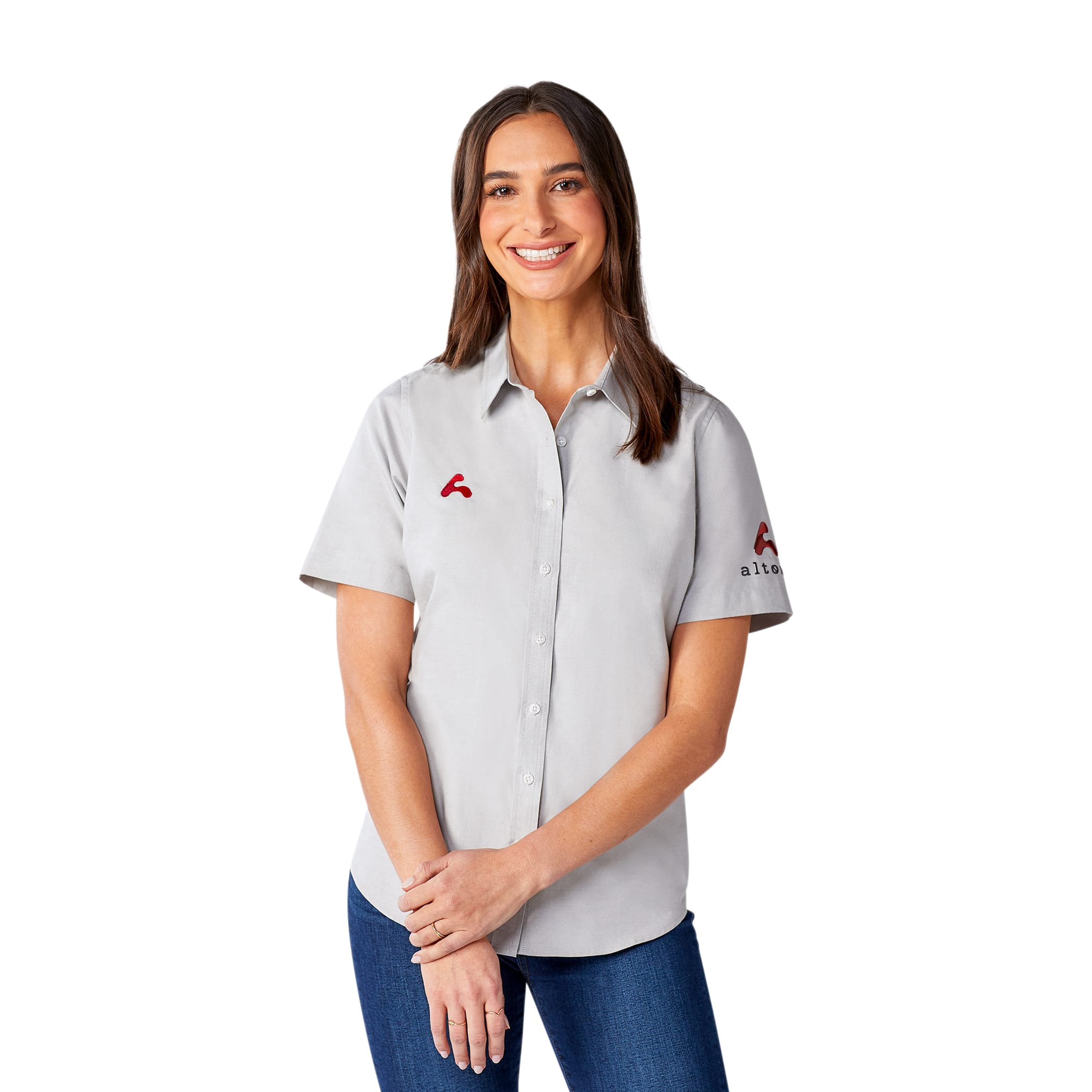 Women's SAMSON Oxford Short Sleeve Button Up Shirt 1