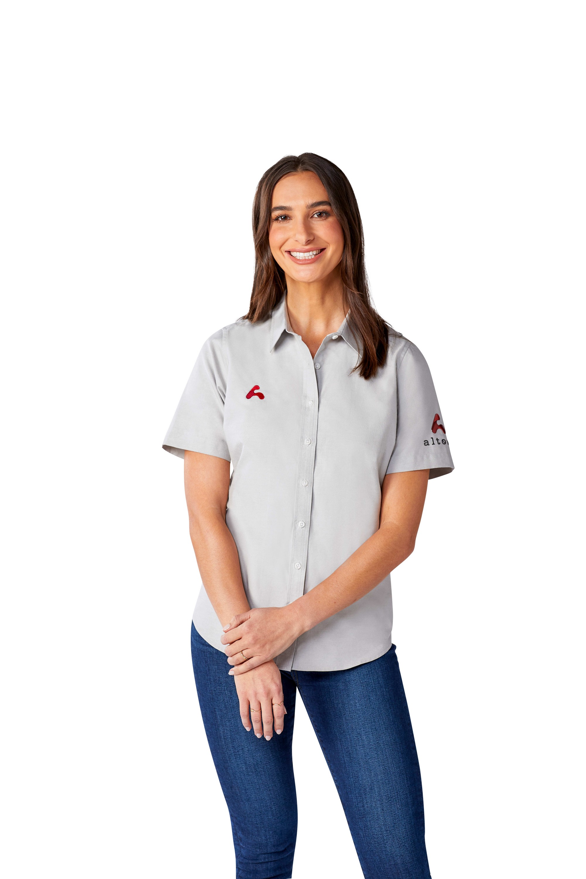 Women's SAMSON Oxford Short Sleeve Button Up Shirt 1