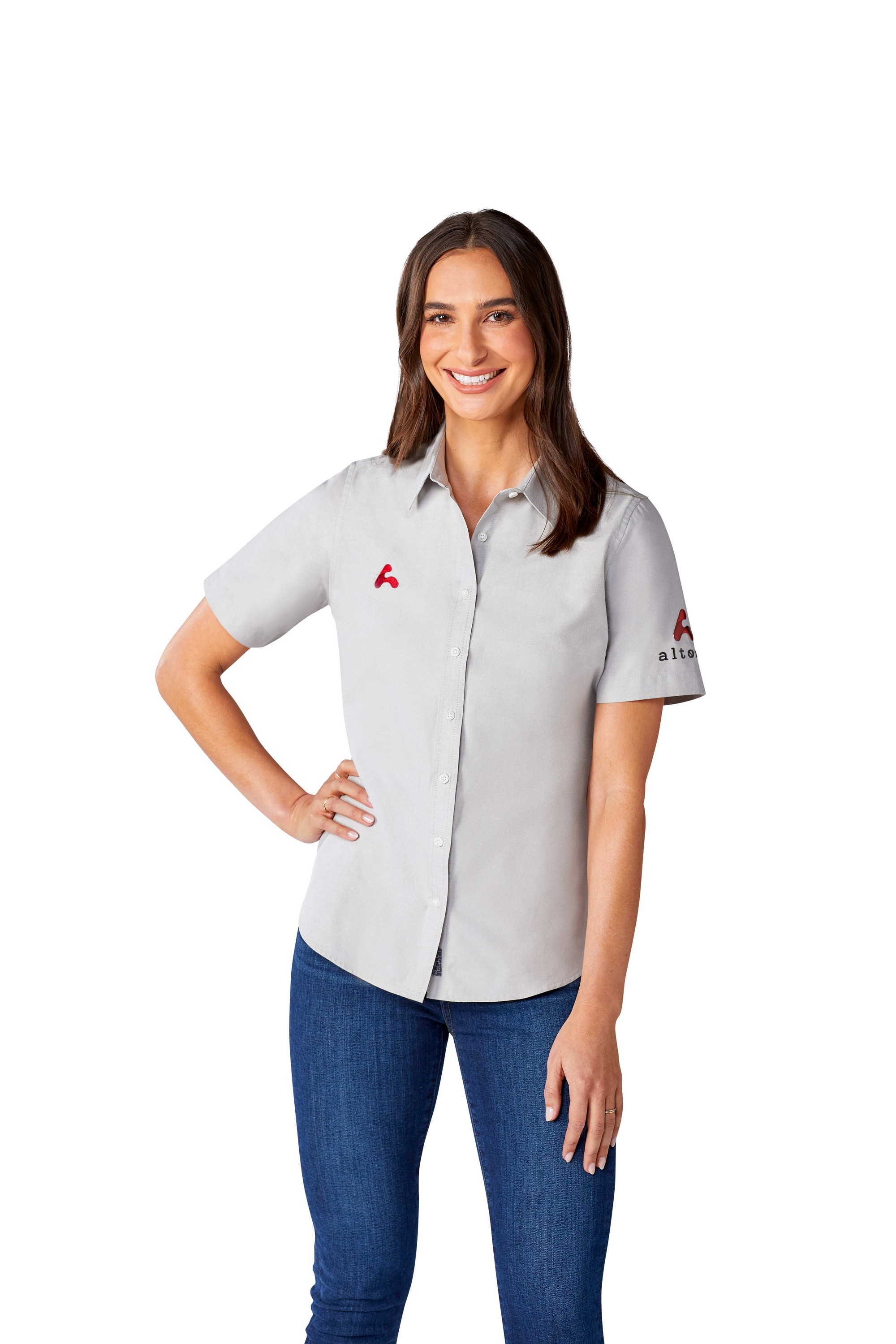 Women's SAMSON Oxford Short Sleeve Button Up Shirt 1